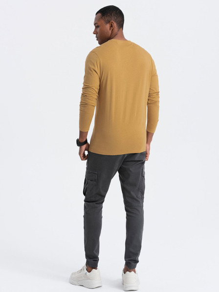 Ombre Clothing Горчица мъжка основна риза Ombre Clothing