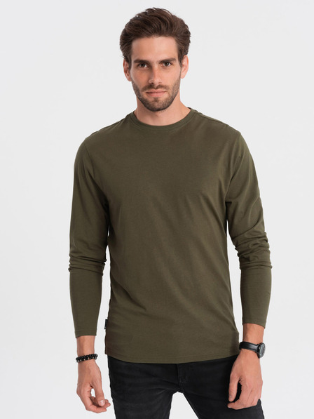 Ombre Clothing Мъжка основна тениска в цвят каки Ombre Clothing