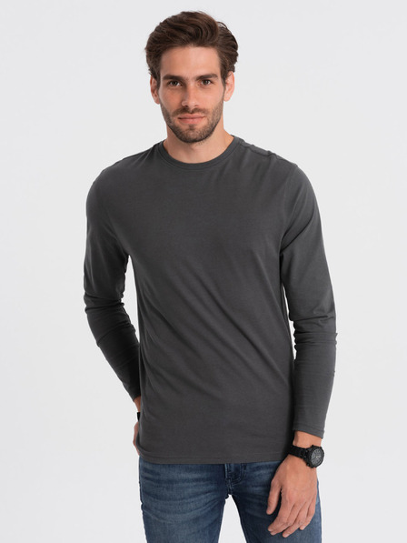 Ombre Clothing Тъмно сива мъжка основна тениска Ombre Clothing