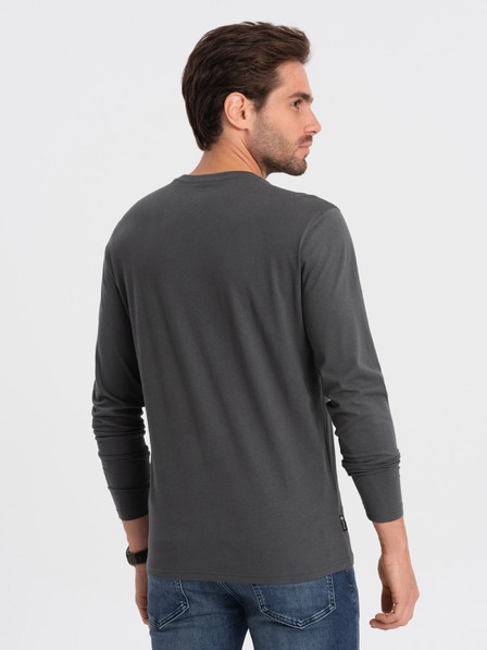 Ombre Clothing Тъмно сива мъжка основна тениска Ombre Clothing
