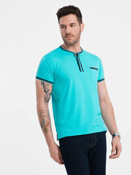 Ombre Clothing Тюркоазена мъжка риза с копчета Омбре Облекло