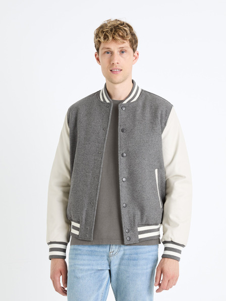 Celio Мъжки бомбър от вълна в кремаво и сиво от Celio Fuvarsi
