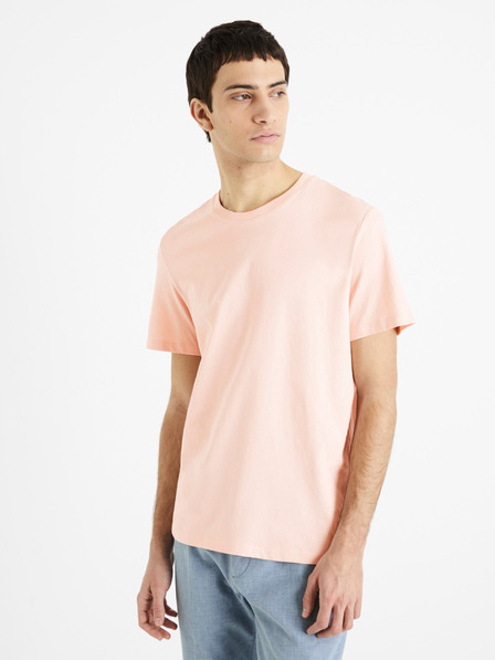 Celio Розова мъжка основна тениска Celio Tebase
