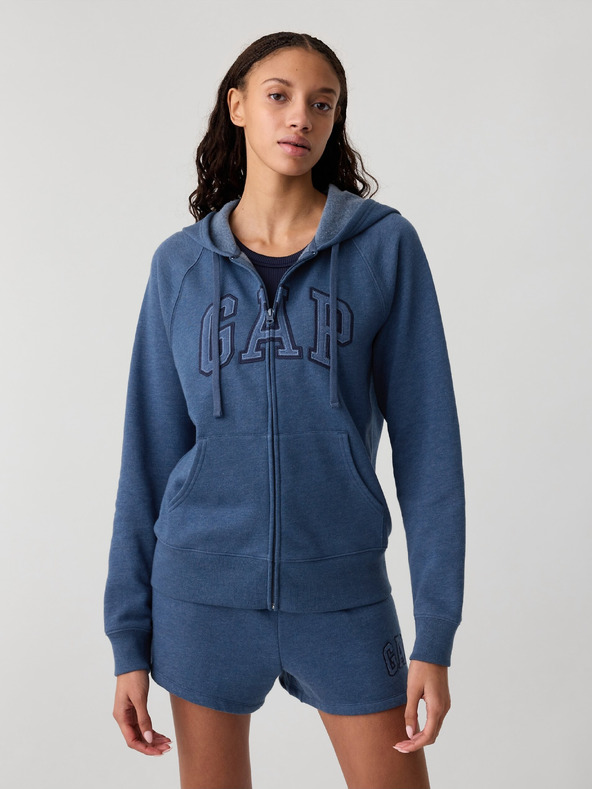 GAP Суитшърт с цип и лого на Gap