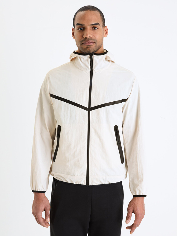 Celio Бяло мъжко яке с качулка Celio Gutrack