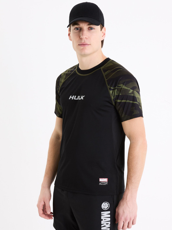 Celio Черна мъжка спортна тениска Celio Marvel Hulk
