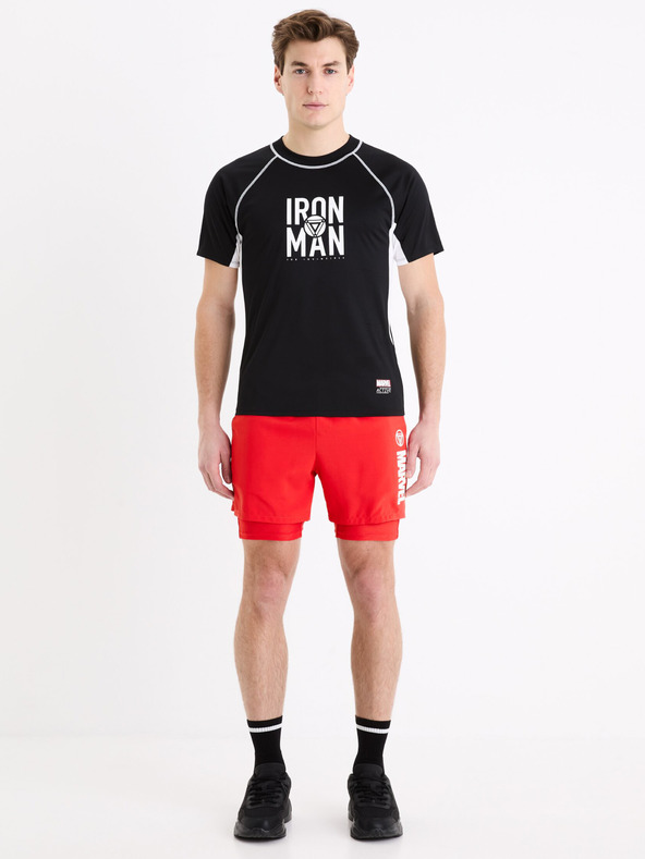 Celio Черна мъжка спортна тениска Celio Marvel Iron Man