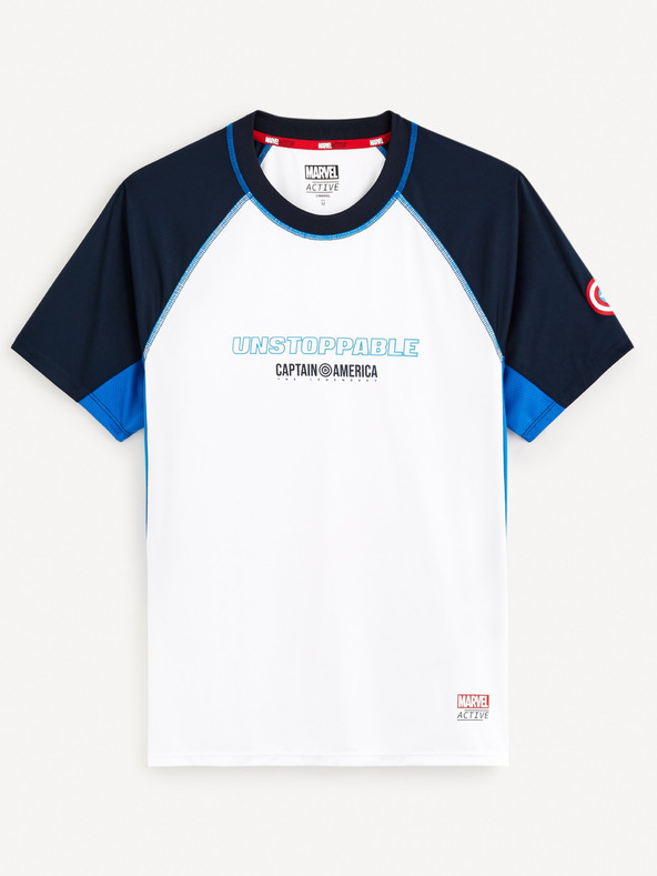 Celio Бяла мъжка спортна тениска Celio Marvel Captain America
