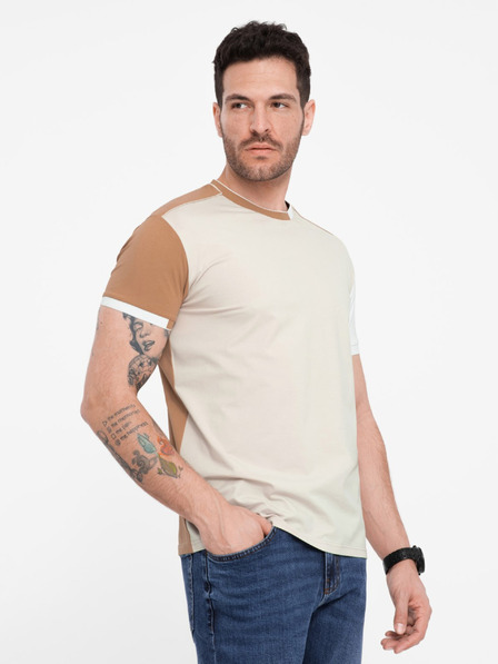 Ombre Clothing Кафява мъжка тениска Ombre Clothing