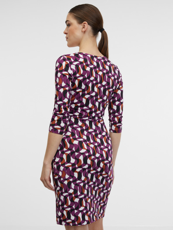 Orsay Лилава дамска рокля с десен ORSAY