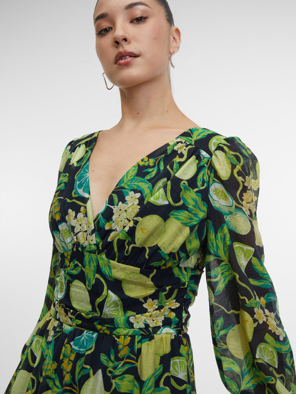 Orsay Черно-жълта дамска щампована макси рокля ORSAY