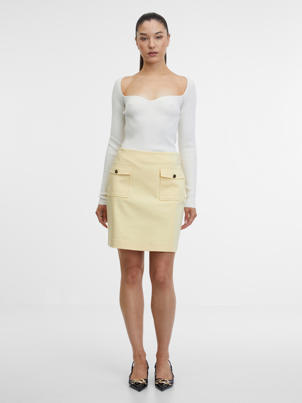 Orsay Жълта дамска пола ORSAY