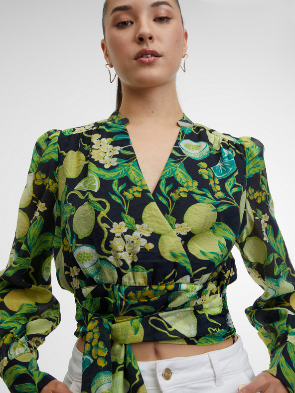 Orsay Черно-жълта дамска блуза с десен ORSAY