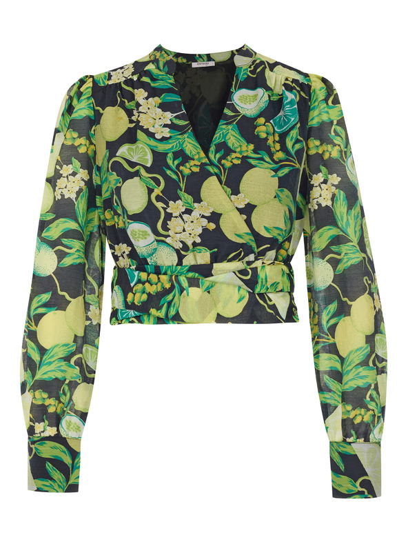 Orsay Черно-жълта дамска блуза с десен ORSAY