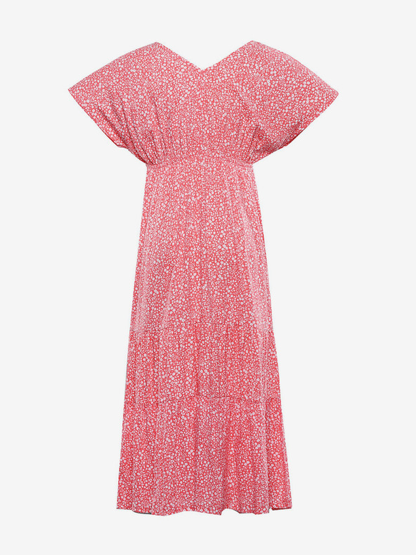 ALPINE PRO ALPINE PRO Червена дамска лятна рокля на цветя Graana