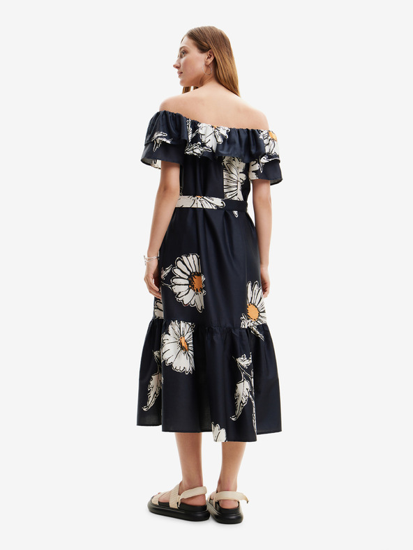 Desigual Черна дамска флорална миди рокля Desigual Georgeo