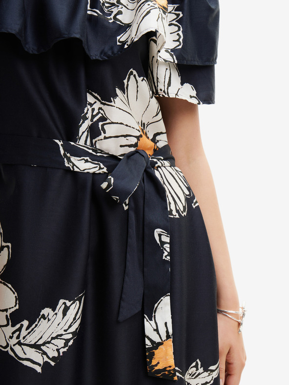 Desigual Черна дамска флорална миди рокля Desigual Georgeo