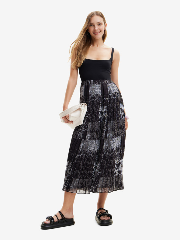 Desigual Черна дамска макси рокля с шарки Desigual Cassidi