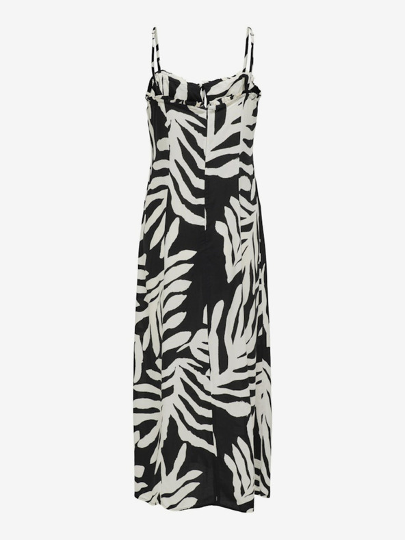 ONLY Черна дамска шарена миди рокля ONLY Nova