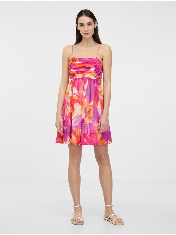 Orsay Тъмнорозова дамска рокля до коляното ORSAY