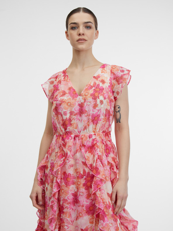 Orsay Розова дамска макси рокля на цветя ORSAY