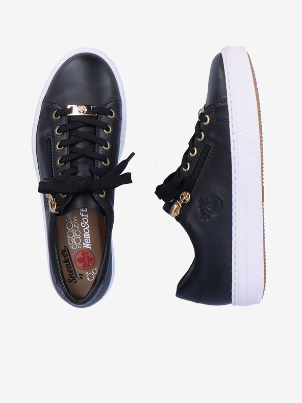 Rieker Черни дамски кожени маратонки Rieker