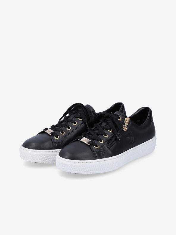 Rieker Черни дамски кожени маратонки Rieker