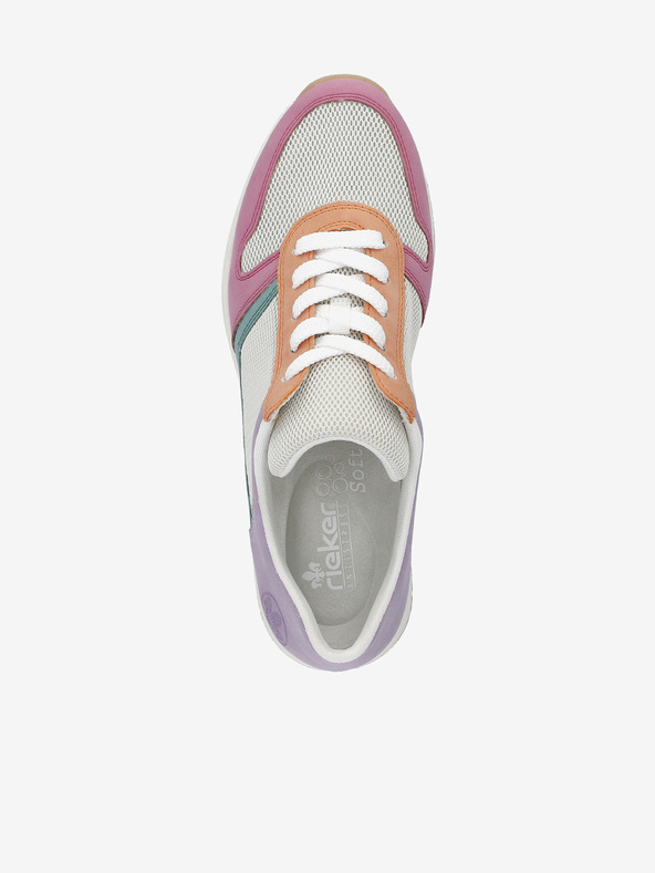 Rieker Кремави и розови дамски маратонки с клин Rieker