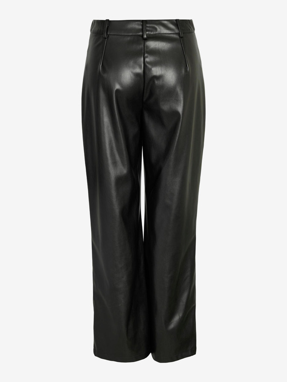 Noisy May Черен дамски кожен панталон Noisy May Andy