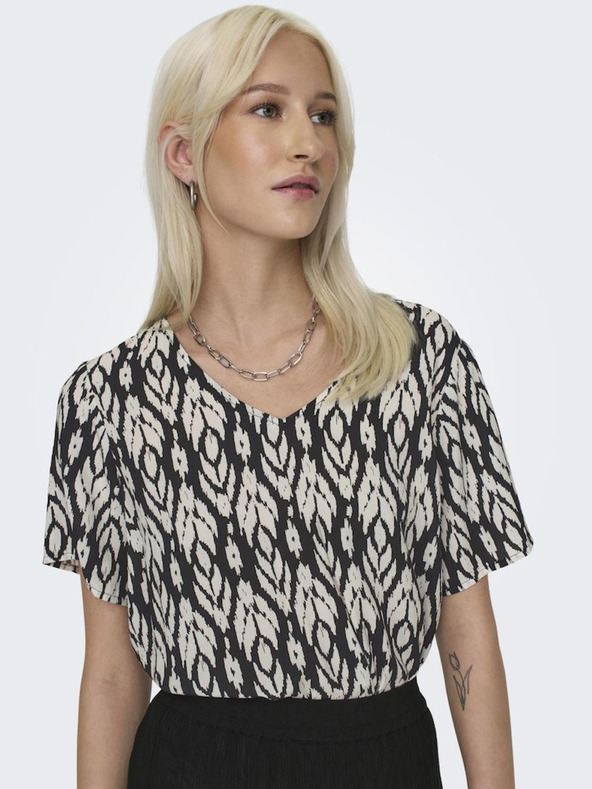 ONLY Черна дамска шарена блуза ONLY Sophie