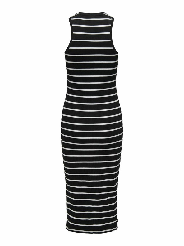 ONLY Черна дамска миди рокля на райета ONLY Belfast