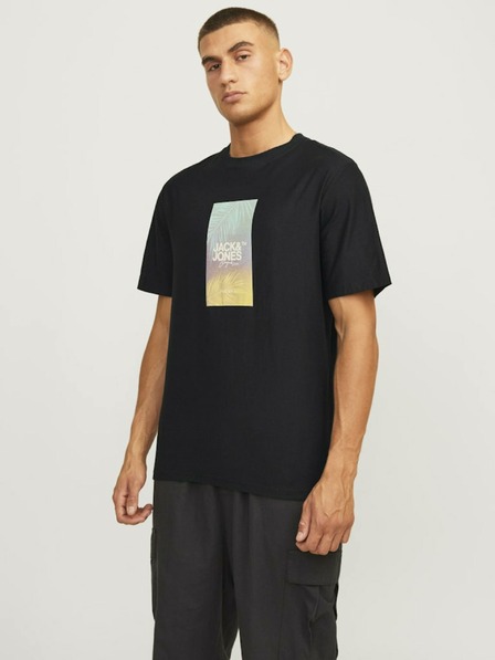 Jack & Jones Черна мъжка тениска Jack & Jones Aruba