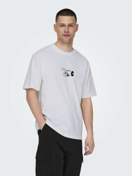 ONLY & SONS Бяла мъжка тениска ONLY & SONS Disney