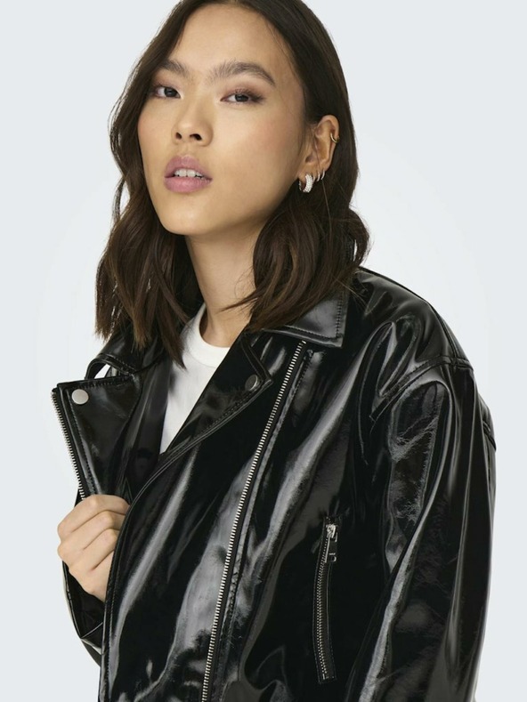 ONLY Черно дамско кожено яке ONLY Simone