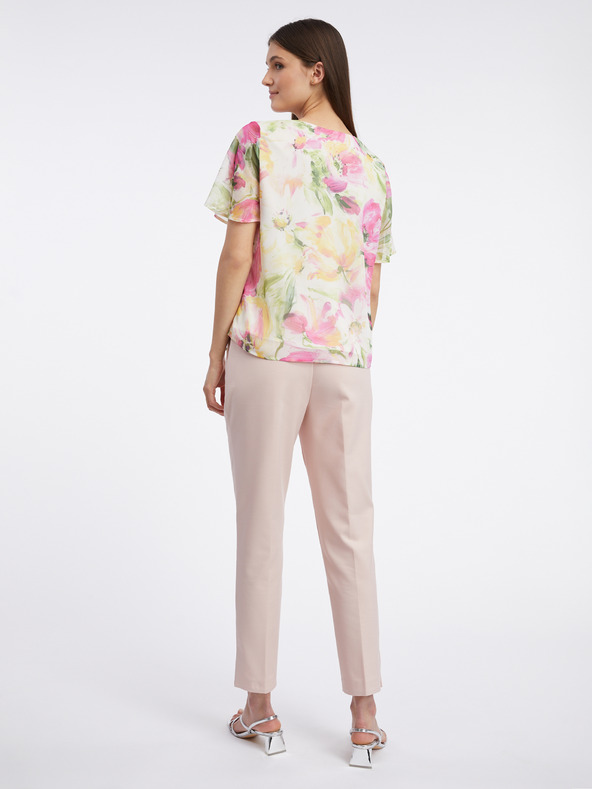 Orsay Розово-бяла дамска блуза на цветя ORSAY