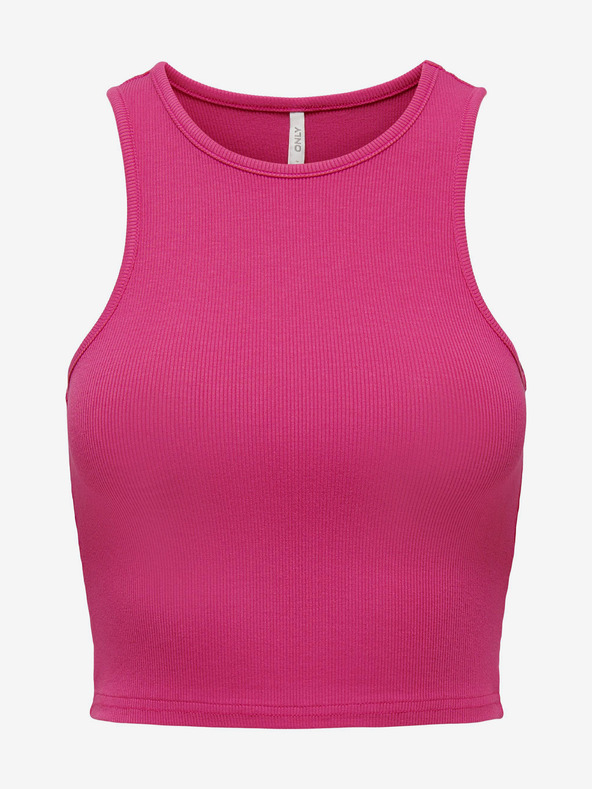 ONLY Тъмнорозово дамско кроп топ потник ONLY Belia