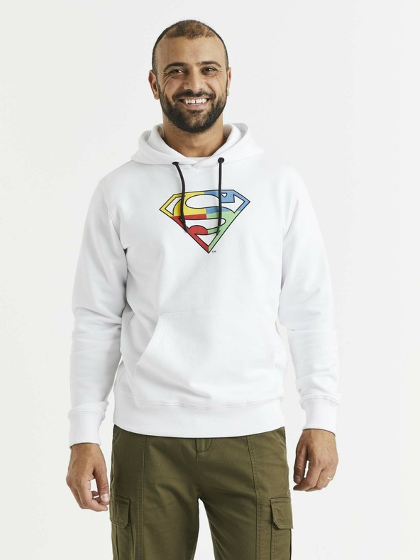 Celio Бял мъжки суитшърт с щампа Celio Lvemansw