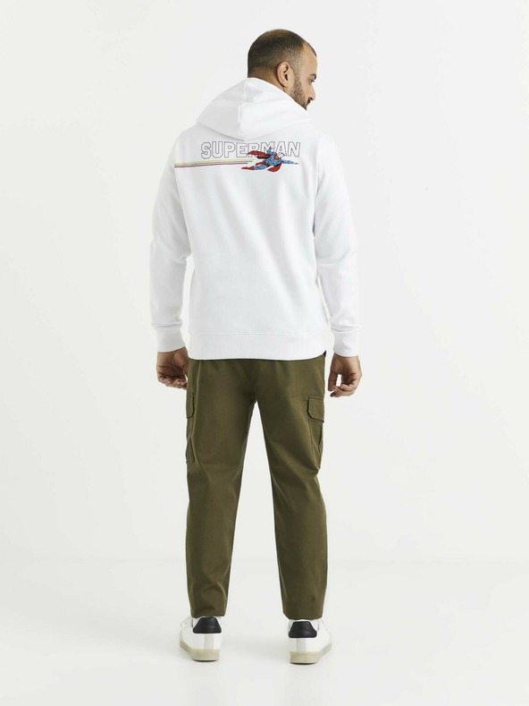 Celio Бял мъжки суитшърт с щампа Celio Lvemansw