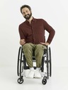 Celio Мъжка риза с джоб в цвят бордо Celio