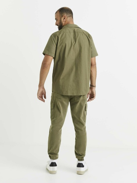Celio Мъжка риза в цвят каки с джобове Celio