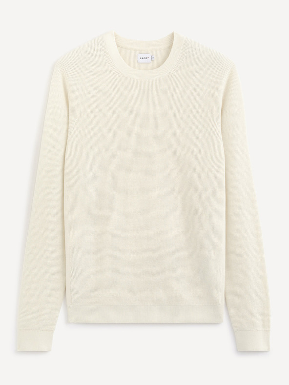 Celio Бял основен пуловер Celio Tepic
