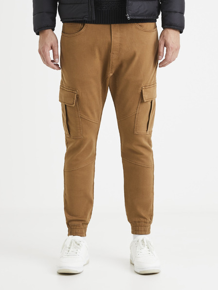Celio Кафяв мъжки панталон с джобове Celio Vokit