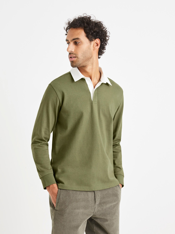Celio Зелена мъжка поло риза Celio Vemix