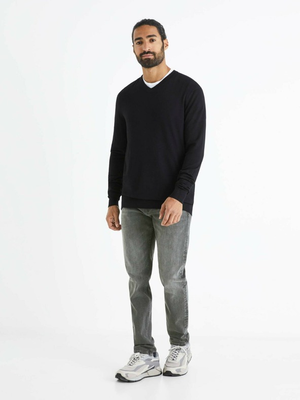 Celio Мъжки черен пуловер Celio Befisrtv