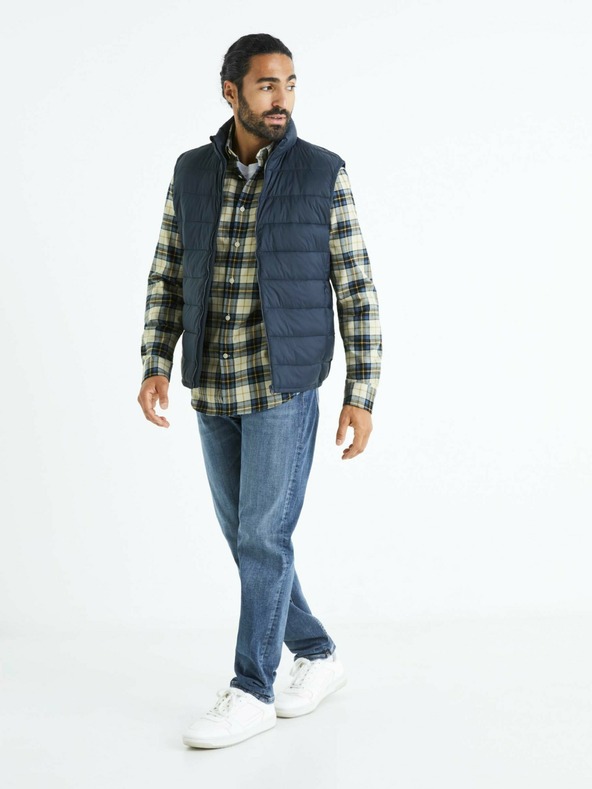 Celio Тъмносиня мъжка ватирана жилетка Celio Bulock