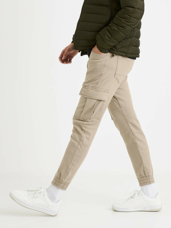 Celio Бежови мъжки панталони Celio Vokit