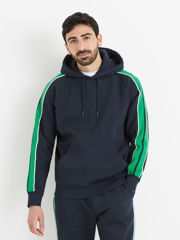Celio Тъмно синя мъжка блуза с качулка Celio Vebandit