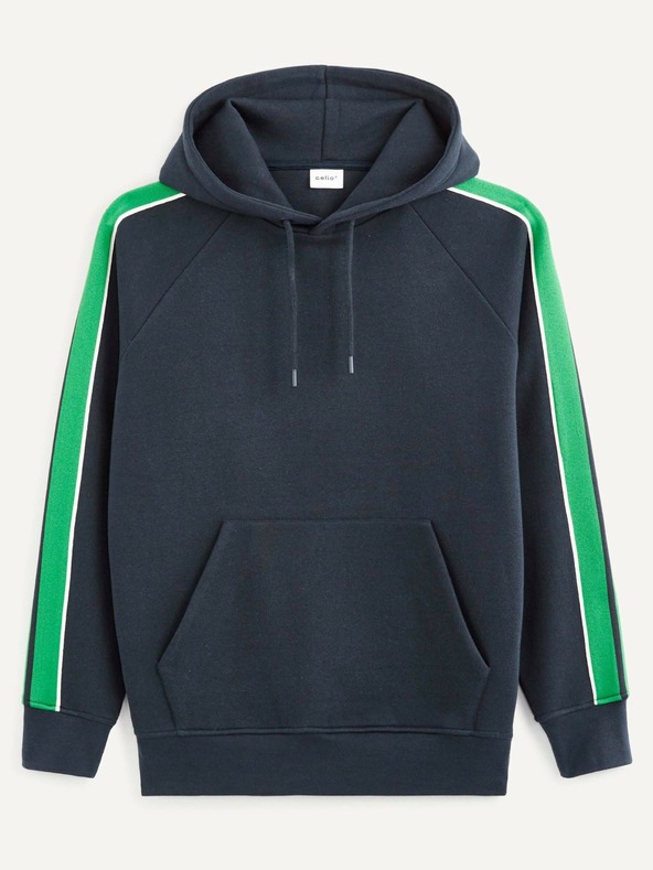 Celio Тъмно синя мъжка блуза с качулка Celio Vebandit