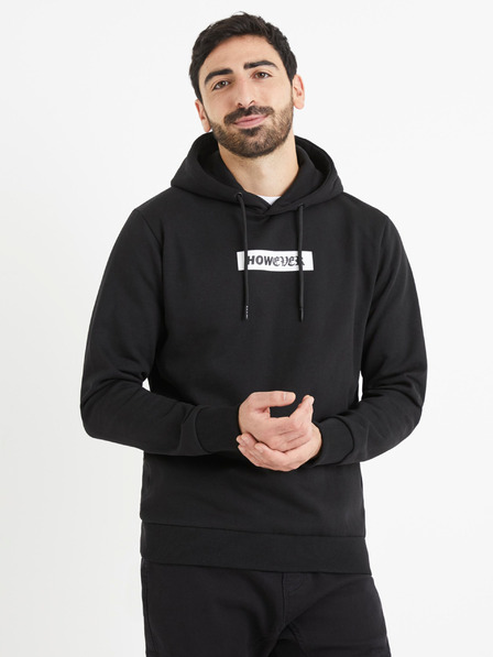 Celio Черен мъжки суитчър с качулка Celio Vetype