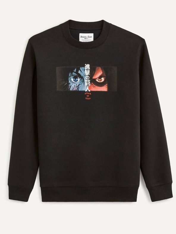 Celio Черен мъжки суитчър Celio Attack on Titan